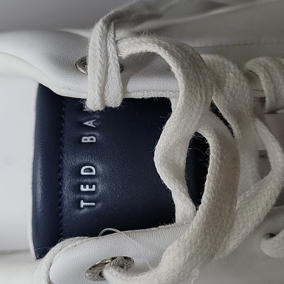 Ted Baker Leather Sneakers White/Brown Men's 9.5 NWT - Picture 6 of 10